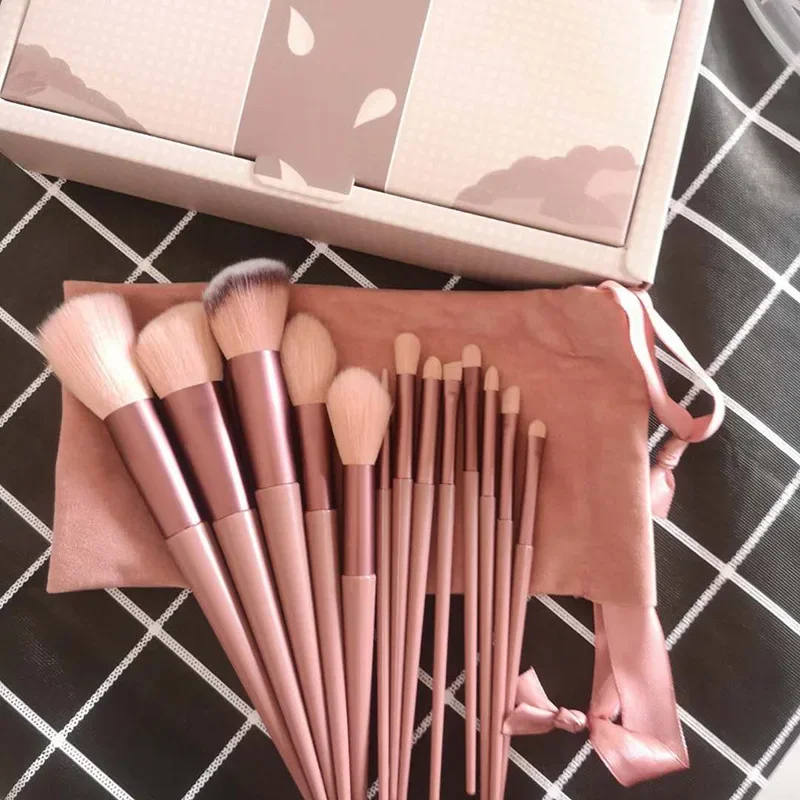 13 PCS Makeup Brushes Set Eye Shadow Foundation Women Cosmetic Brush Eyeshadow Blush Beauty Soft Make Up Tools Bag