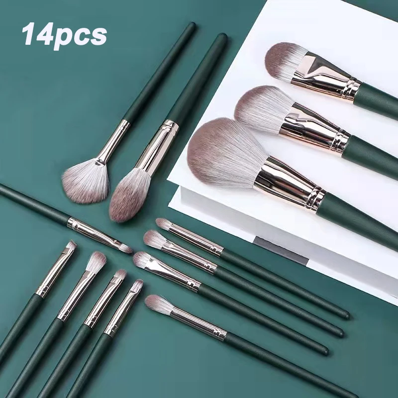 14Pcs Makeup Brushes Set Large Fluffy Soft Eye Shadow Foundation Brush Women Cosmetic Powder Blush Blending Beauty Make Up Tools